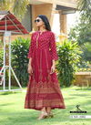 kriva style golden diari Latest fancy designer Printed Rayon Anarkali Kurti